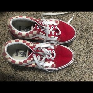 Women’s size 7 red checkered vans
